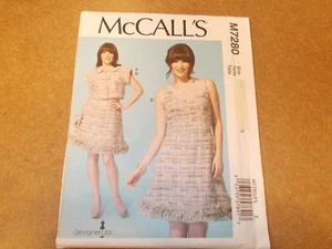McCalls Pattern M7280 Ms Button Front Lined Jacket & Dress w/Self-Fringe Hem - Picture 1 of 2