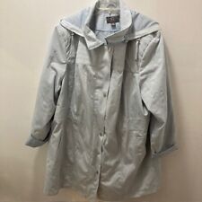 GALLERY  LIGHT BLUE COAT 3X REMOVABLE HOOD ZIPPER AND SNAP CLOSURE