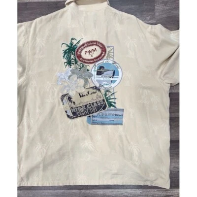 Pendleton Cruise Camp Shirt XL 100% Silk Palm Tree Print Vacation *READ - Image 1 of 4