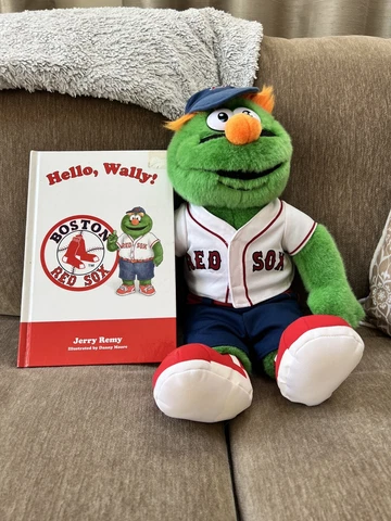 Build-A-Bear Red Sox Wally Green Monster Plush 20 inch With Hello, Wally! Book Cover
