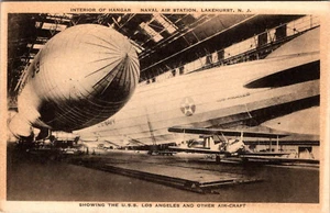 LAKEWOOD NEW JERSEY LUFTSCHIFF HANGAR INNENRAUM USS LOS ANGELES ALBERTYP POSTKARTE - Bild 1 von 2