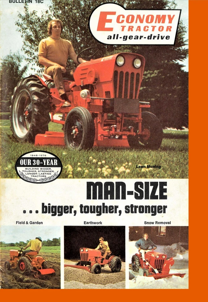 Economy All Gear Drive Tractor Dealer's Sales Color Brochure 1976 18C Power King - Image 1 of 4