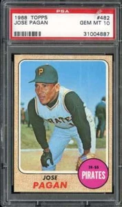 1968 Topps #482 José Pagano PSA 10 Piratas - Imagen 1 de 2
