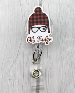 Carrete de insignia retráctil soporte de identificación de Navidad enfermera medias relleno divertido regalo de enfermera - Imagen 1 de 3