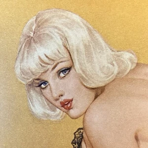 Alberto VARGAS Esquire Playboy PINUP PRINT Sexy Blonde “Don’t Peek Until…” VNTG - Picture 1 of 6