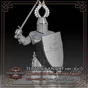 Teutonic Knight 1 (v1) - Scale 1/18 to 1/6 - 3D Resin Printed Figure Model Kit - Bild 1 von 11