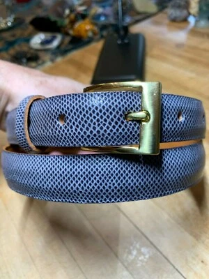 Ремень подлинный Karung змеиная кожа светло-угольный серый цвет размер 32 - Изображение 1 из 4