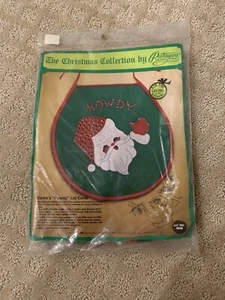 PARAGON NEEDLE CRAFT THE CHRISTMAS COLLECTION SANTA'S "HOWDY" LID COVER KIT - Picture 1 of 2