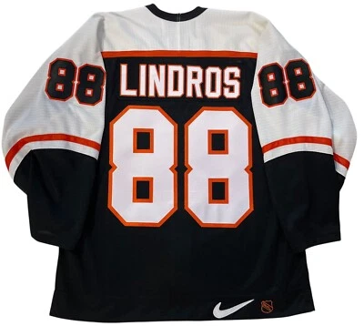 ERIC LINDROS PHILADELPHIA FLYERS NEGRO 1997 NIKE CAMISETA AUTÉNTICA 52 Foto 1 de 4