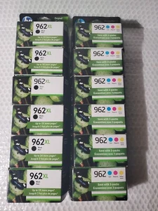  HP GENUINE 962XL BLACK & 962 COLOR INK 12 Pack Combo Exp 2023/2024 - Picture 1 of 6