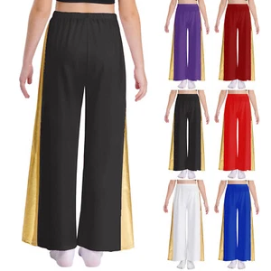 Kids Girls Dancewear Yoga Pants Ceremony Trousers Liturgical Celebration Dance - Picture 1 of 63