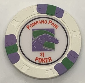 Pompano Park Poker $1 Ficha Pompano Beach FL Florida H&C Cerrado - Imagen 1 de 4
