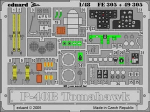 Eduard 1/48 Eduard P-40B Tomahawk Photo Etch for Trumpeter - Picture 1 of 1
