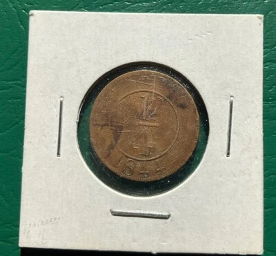 HIGHER GRADE 1844 DOMINICAN REPUBLIC 1/4 REAL - Image 1 of 4