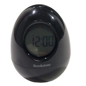 Brookstone Bob Oval Wobble Black Egg Clock 5 in 1 Alarm Date Timer Temp - Picture 1 of 16
