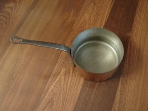 Vintage French Copper Saute Pan Fabrication Francaise 7” Hand Hammered - Picture 1 of 8