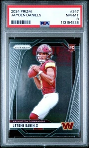 2024 Jayden Daniels #347 Panini Prizm PSA 8 Rookie RC Optic Rated Select Mosaic - Picture 1 of 1