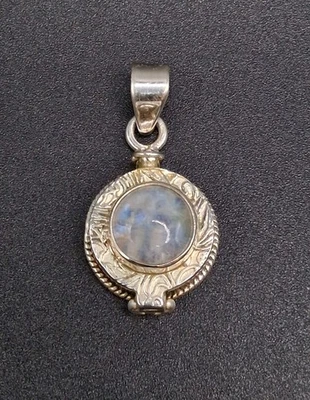 彩虹月光石毒吊坠,925 SS,哥特式,波西米亚,复古风格  — 第 1/4 张图片