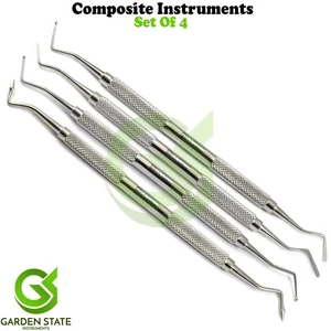 Juego de 4 instrumentos restauradores modelistas talladores de relleno compuesto dental - Imagen 1 de 5