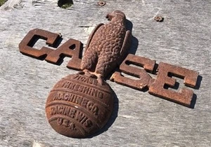 Case Implement Cast Iron Eagle Emblem, Advertising Sign Threshing Farm Machine V - Picture 1 of 6