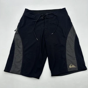 Quiksilver Swim Shorts Men L Black Pocket Zip Logo ..#32527 - Picture 1 of 13