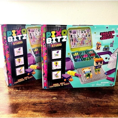 Bundle of 2 Pixo Bitz Studio 500 Water Fuse Beads Crafting Kit Kids SpinMaster - Image 1 of 4