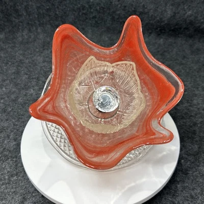 手工玻璃花园艺术美丽橙色漩涡庭院艺术 — 第 1/4 张图片