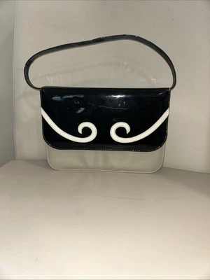 Vtg Evening Purse Annette Handbags St Louis MO Black Glossy Patent - Image 1 of 4