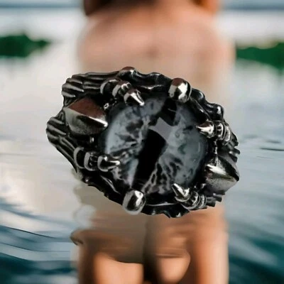 Anillo Ojo de Bruja OJO DEL DIABLO Talla 12 Muy Potente Tercer Ojo Abierto Dije Hechizado Foto 1 de 4