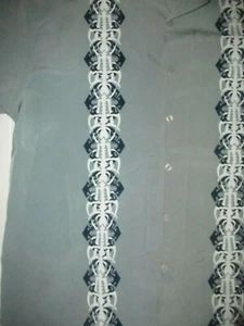Vintage Anchor Blue Tribal Button Up Shirt Sz XL Poker Cruise Bowling Biker  - Picture 1 of 4