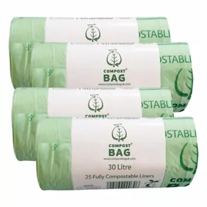 30 Litre x 100 CompostBag Compostable Food Waste Caddy Liner Bin Bags (30L) - Picture 1 of 1