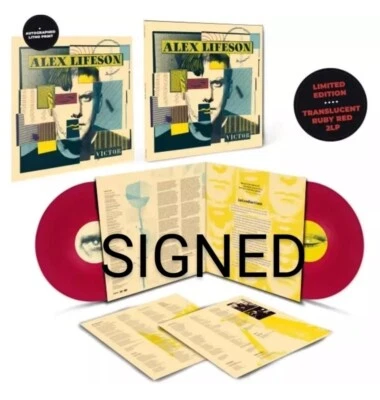 ALEX LIFESON Victor Backstage Exclusive Ruby Translucent LP RUSH + SIGNED Art - Image 1 of 4