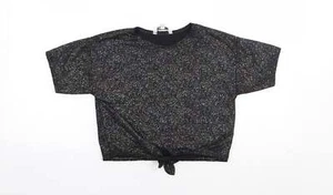 Miss E-Vie` Girls Black Polyester blend Jersey T-Shirt Size 9-10 Years - Picture 1 of 12