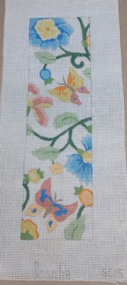 Butterflies and Flowers Needlepoint Canvas 4"x13" Stitch Area 14 ctn Canvas - Image 1 of 2