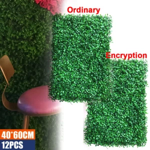 12pcs 60cmx40cm Artificial Wall Hedge Mat Plant Panels Outdoor Grass Fence Mat - Picture 1 of 14