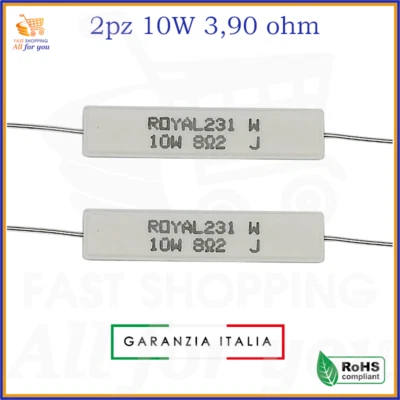 Kit resistenze 10W resistenza in ceramica di ceramiche 3,9 ohm resistore a filo