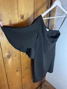 Calvin Klein One Shoulder Ruffle Sheath Dress, Black Size 6 - Picture 1 of 6