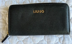 NEW! LIU JO - Large Zip Around Black Purse / Wallet Authentic - Picture 1 of 6
