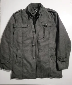 Chaqueta Abrigo Wantdo Mezcla Lana Guisante Para Hombre Gris Medio Bolsillos Grueso Informal - Imagen 1 de 12