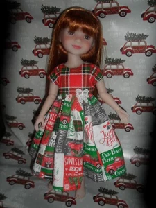Cute Christmas Dress fits Ruby Red, Wellie Wishers & Others New - Picture 1 of 2