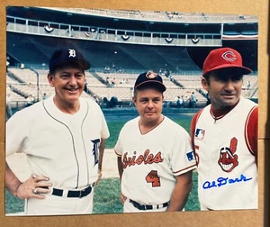Al Dark Signed Autographed 8x10 Photo Cleveland Indians Mayo Smith & Earl Weaver - Picture 1 of 2