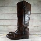 Frye Melissa Button Tall Brown Leather Riding Boots Women's Size 6.5 B 77153