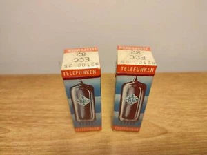 1 Paar (2 Stk.) Telefunken ECC82 12AU7 Röhren SEALED same date NOS OVP - Bild 1 von 8