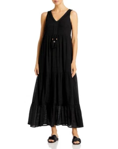 Single Thread Tiered Midi Dress Black Size L 2787 - Picture 1 of 1
