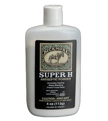 RJ MATTHEWS Bickmore SUPER H ANTISEPTIC POWDER 4 oz. Horse dog Promotes healing Stops blood