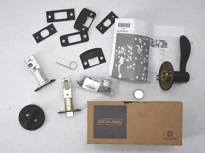 Schlage Matte Black Interior Accent Left Hand Single Cylinder & Deadbolt F59 - Image 1 of 4