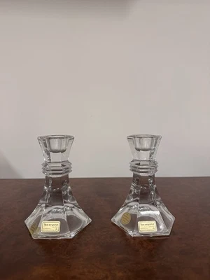 COPPIA DI PORTACANDELE IN CRISTALLO - Immagine 1 di 4