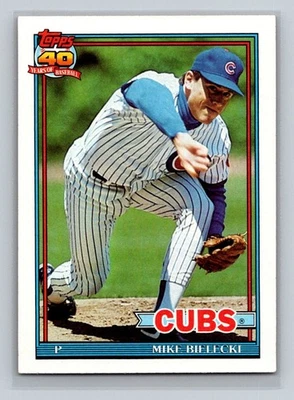 1991 Topps #501 Mike Bielecki Chicago Cubs Baseball Card - Image 1 of 2