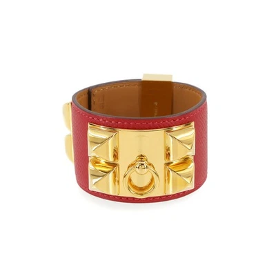 HERMES Collier De Chien Armreif Veau Epsom Rouge Casaque Bracelet 90292662 - Bild 1 von 4