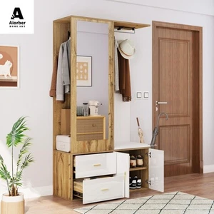 Aiorber Kleiderschrankset mit mit Spiegel, Schuhschrank Platzsparendes Design - Bild 1 von 28